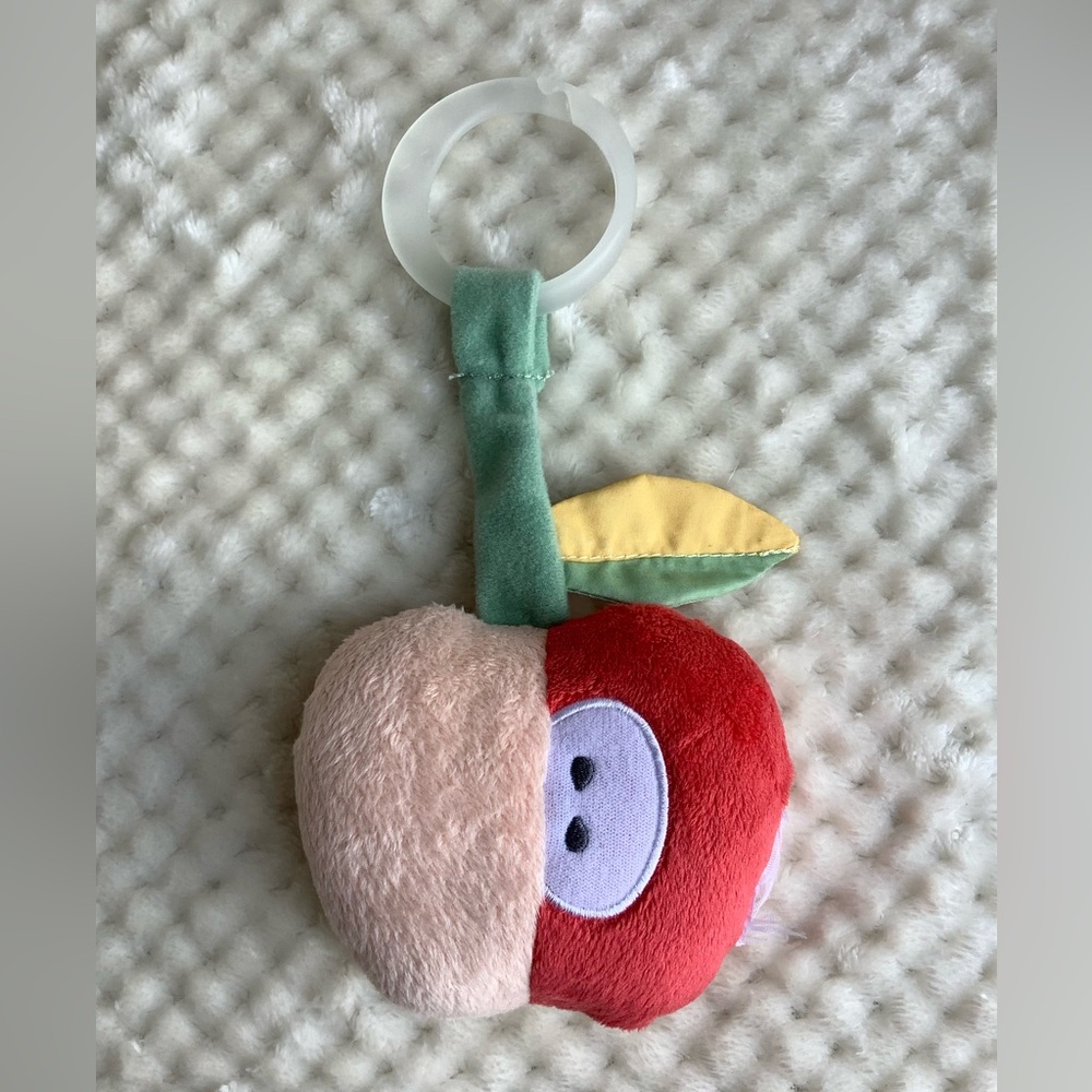 Plush Apple Baby Toy with Ring